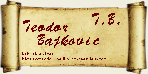 Teodor Bajković vizit kartica